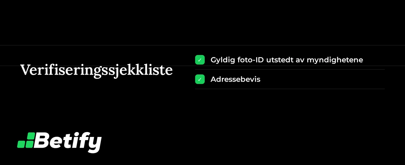 Sjekk hva Betify Casino krever
